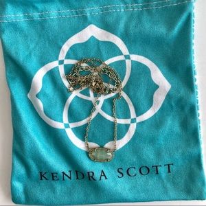 KS Elisa Gold Pendant Necklace Chalcedony Glass